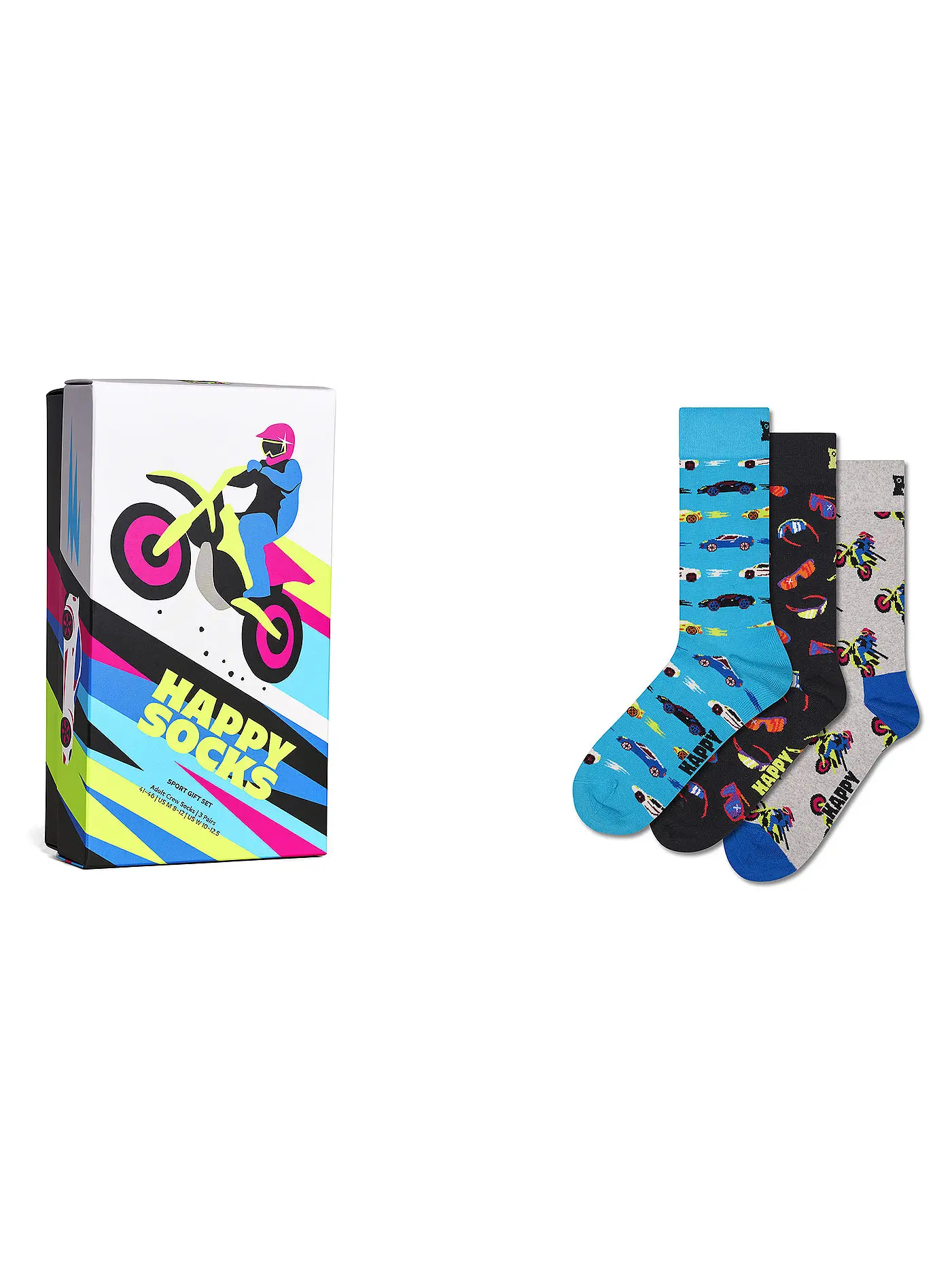 HAPPY SOCKS | Herren Geschenkset 3er Pkg FAST SPORTS 41-46 grey | 